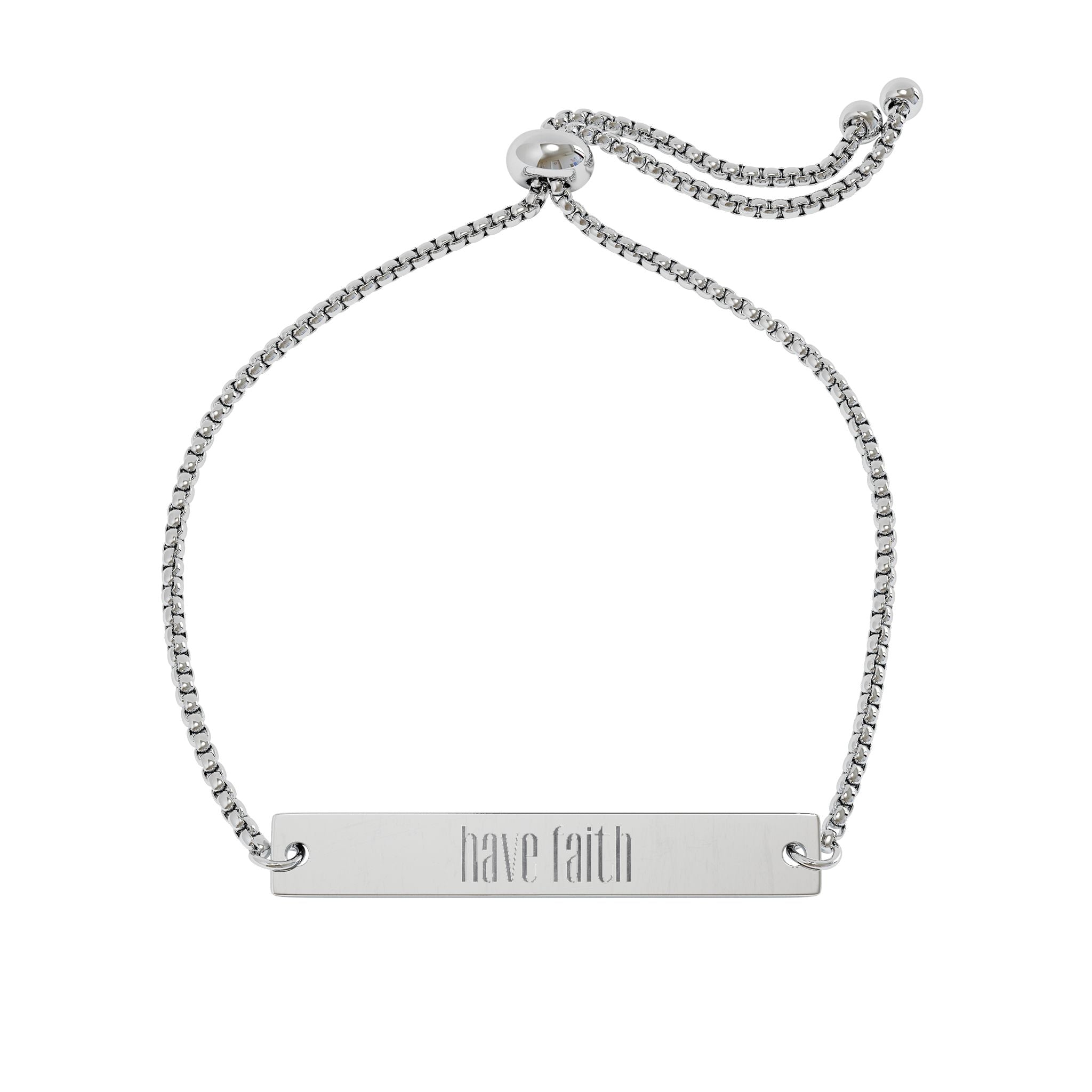 Have Faith - Engraved Adjustable Bracelet
